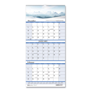 House of Doolittle™ Earthscapes Recycled 3-Month Vertical Wall Calendar, Scenic Landscape Photography, 12.25 x 26, 14-Month: Dec 2024 to Jan 2026 (HOD3638)