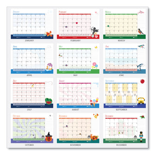 House of Doolittle™ Recycled Desk Pad Calendar, Illustrated Seasons Artwork, 22 x 17, Black Binding/Corners,12-Month (Jan to Dec): 2025 (HOD139)