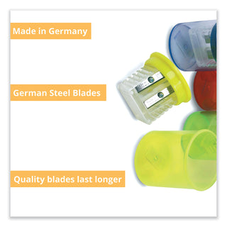 The Pencil Grip™ Eisen Sharpeners. Two-Hole, 1.5 x 1.75, Assorted Colors, 12/Pack (TPGESN51312)