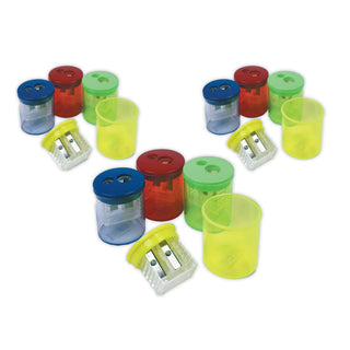 The Pencil Grip™ Eisen Sharpeners. Two-Hole, 1.5 x 1.75, Assorted Colors, 12/Pack (TPGESN51312)