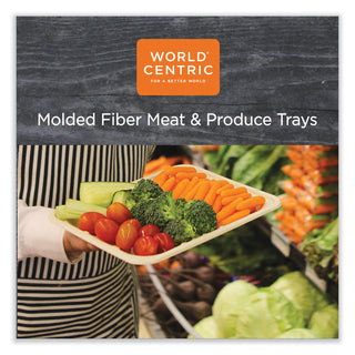 World Centric® Fiber Trays, 7.1 x 9.1 x 0.7, Natural, Paper, 500/Carton (WORTRSC4SLFS)