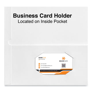 Universal® Laminated Two-Pocket Portfolios, Cardboard Paper, 100-Sheet Capacity, 11 x 8.5, White, 25/Box (UNV56417)
