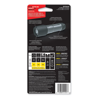 Rayovac® Virtually Indestructible LED Flashlight, 3 AAA Batteries (Included), Black (RAYROVDIY3AAA1)