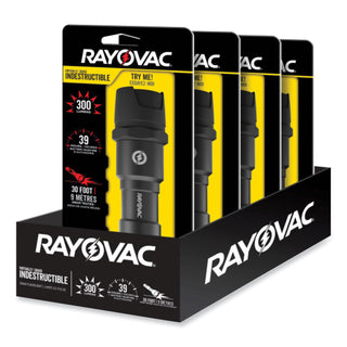 Rayovac® Virtually Indestructible LED Flashlight, 3 AAA Batteries (Included), Black (RAYROVDIY3AAA1)