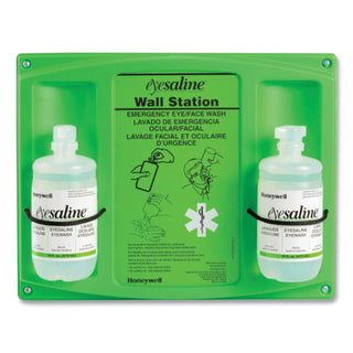 Honeywell Double Bottle Sterile Saline Eye Wash Wall Station, 16 oz Bottles, 2 Bottles/Station, 4 Stations/Carton (FND320004650000)