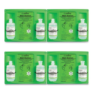 Honeywell Double Bottle Sterile Saline Eye Wash Wall Station, 16 oz Bottles, 2 Bottles/Station, 4 Stations/Carton (FND320004650000)