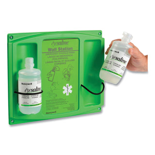 Honeywell Double Bottle Sterile Saline Eye Wash Wall Station, 16 oz Bottles, 2 Bottles/Station, 4 Stations/Carton (FND320004650000)