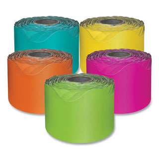 Carson-Dellosa Education Rolled Scalloped Border Set, Assorted, 2.25" x 65 ft, 5/Set (CDP145301)