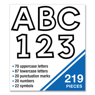 Carson-Dellosa Education EZ Letter Combo Packs, White with Black Trim, 4"h, 219 Characters (CDP130100)