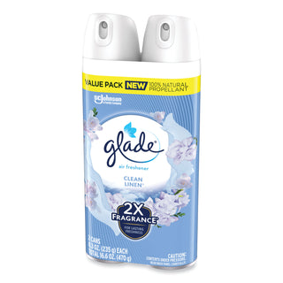 Glade® Air Freshener, Clean Linen Scent, 8.3 oz, 2/Pack, 3Packs/Carton (SJN377363)