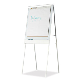 Iceberg Polarity Height Adjustable Dry Erase Flipchart Easel, 30 x 20-31 x 50-74 Easel, 30 x 38 Board, White Surface, Silver Frame (ICE30333)