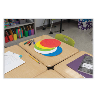 Pacon® Self Stick Dry Erase Circles, 10 x 10, Blue/Green/Red/White/Yellow Surface, 10/Pack (PAC9012)