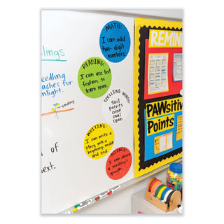 Pacon® Self Stick Dry Erase Circles, 10 x 10, Blue/Green/Red/White/Yellow Surface, 10/Pack (PAC9012)