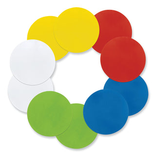 Pacon® Self Stick Dry Erase Circles, 10 x 10, Blue/Green/Red/White/Yellow Surface, 10/Pack (PAC9012)