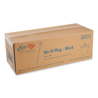 AmerCareRoyal® Beverage Plugs, Black, 200/Box, 10 Boxes/Carton (RPPSTRNPLUGBK)