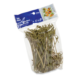 AmerCareRoyal® Knotted Bamboo Pick, Natural, 4.5", 100 Pack, 10 Packs/Carton (RPPR805)