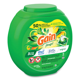 Gain® Flings Detergent Pods, Original, 76 Pods/Tub (PGC09207PK) (PGC09207PK)