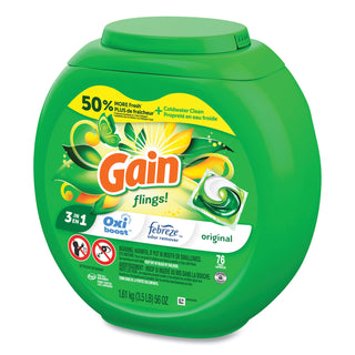 Gain® Flings Detergent Pods, Original, 76 Pods/Tub (PGC09207PK) (PGC09207PK)