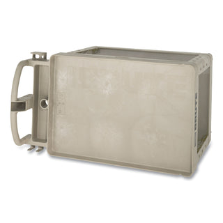 Rubbermaid® Commercial BRUTE Heavy-Duty Utility Cart with Lipped Shelves, Plastic, 2 Shelves, 500 lb Capacity, 25.9" x 45.2" x 32.2", Beige (RUB452088BGE)