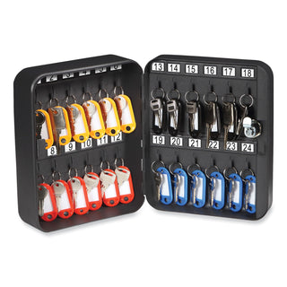 Honeywell 24-Slot Key Box, 6.3 x 2.9 x 7.8, Steel, Black (HWL6105)