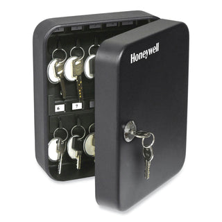 Honeywell 24-Slot Key Box, 6.3 x 2.9 x 7.8, Steel, Black (HWL6105)