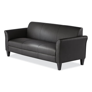 Alera® Reception Lounge Furniture, 3-Cushion Sofa, 77w x 31.5d x 32h, Black (ALERL21LS10B)
