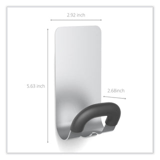 Alba™ Magnetic Coat Peg, ABS/Magnet/Steel, Black/Silver, Supports 11 lbs (ABAPMMAG2M)