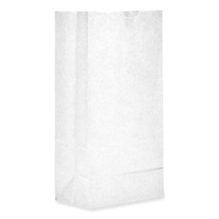 General Grocery Paper Bags, 35 lbs Capacity, #8, 6.13"w x 4.17"d x 12.44"h, White, 500 Bags (BAGGW8-500)