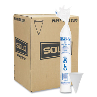 SOLO® Cone Water Cups, Cold, Paper, 4oz, White, 200/Bag, 25 Bags/Carton (SLO4BRCT)