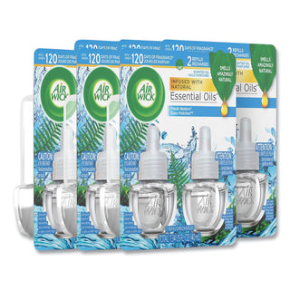 Air Wick® Scented Oil Refill, Fresh Waters, 0.67 oz, 2/Pack, 6 Pack/Carton (REC79717)