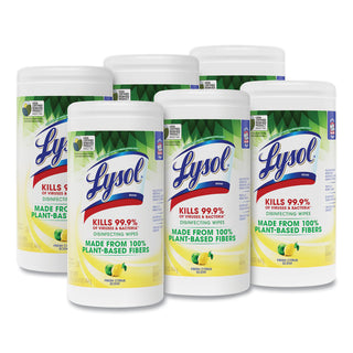 LYSOL® Brand Disinfecting Wipes II Fresh Citrus, 7 x 7.25, 70 Wipes/Canister, 6 Canisters/Carton (RAC49128CT)