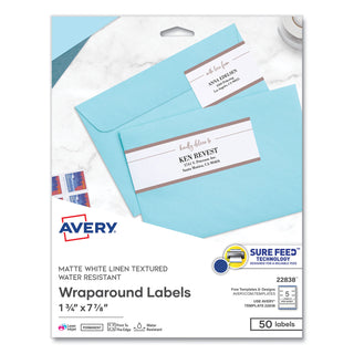 Avery® Rectangle Print-to-the-Edge Labels, 7 17/20 x 1 3/4, White, 50/Pack (AVE22838)