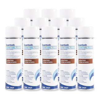 Boardwalk® Furniture Polish, Lemon, 19 oz Aerosol Spray, 12/Carton (BWK346ACT)