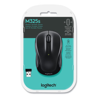 Logitech® M325S Wireless Mouse, 2.4 GHz Frequency, 32.8 ft Wireless Range, Left/Right Hand Use, Black (LOG910006825)