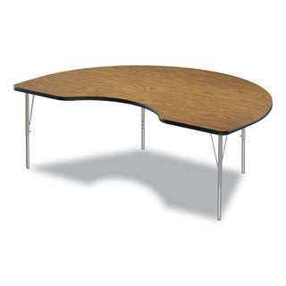 Correll® Adjustable Activity Table, Kidney Shape, 72" x 48" x 19" to 29", Med Oak Top, Gray Legs, 4/Pallet (CRL4872TF06954P)