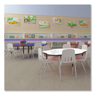 Correll® Dry Erase Markerboard Activity Tables, Round, 42" x 19" to 29", White Top, Black Legs, 4/Pallet (CRL42DERD80954P)