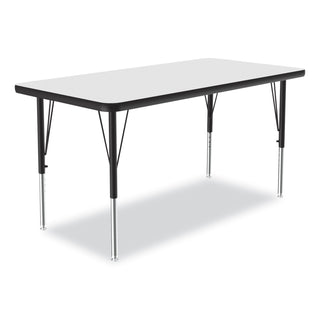 Correll® Markerboard Activity Tables, Rectangular, 48" x 24" x 19" to 29", White Top, Black Legs, 4/Pallet (CRL2448DE80954P)