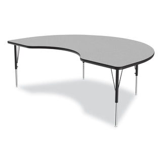Correll® Adjustable Activity Tables, Kidney Shaped, 72" x 48" x 19" to 29", Gray Top, Black Legs, 4/Pallet (CRL4872TF1595K4)