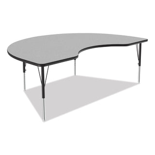 Correll® Adjustable Activity Tables, Kidney Shaped, 72" x 48" x 19" to 29", Gray Top, Black Legs, 4/Pallet (CRL4872TF1595K4)