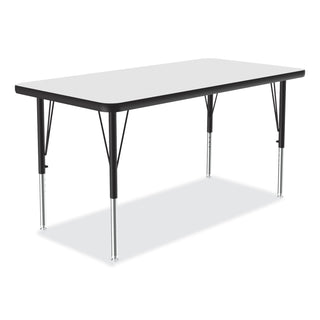 Correll® Markerboard Activity Tables, Rectangular, 48" x 24" x 19" to 29", White Top, Black Legs, 4/Pallet (CRL2448DE80954P)