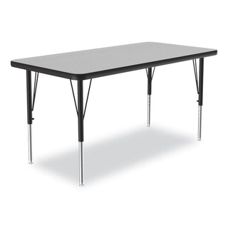 Correll® Adjustable Activity Table, Rectangular, 48" x 24" x 19" to 29", Granite Top, Black Legs, 4/Pallet (CRL2448TF1595K4)