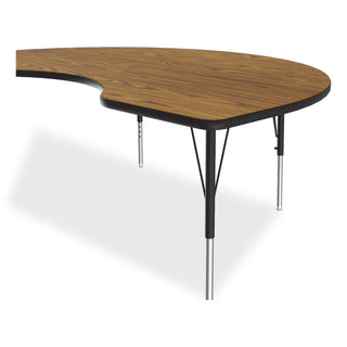 Correll® Adjustable Activity Tables, Kidney Shape, 72" x 48" x 19" to 29", Oak Top, Black Legs, 4/Pallet (CRL4872TF0695K4)