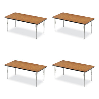 Correll® Adjustable Activity Table, Rectangular, 60" x 30" x 19" to 29", Med Oak Top, Black Legs, 4/Pallet (CRL3060TF06954P)