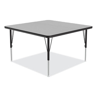 Correll® Adjustable Activity Tables, Square, 48" x 48" x 19" to 29", Gray Top, Black Legs, 4/Pallet (CRL4848TF1595K4)