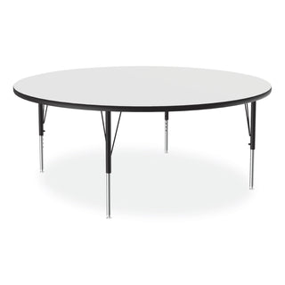 Correll® Markerboard Activity Tables, Round, 60" x 19" to 29", White Top, Black/Silver Legs, 4/Pallet (CRL60DERD80954P)