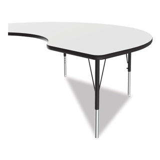 Correll® Markerboard Activity Table, Kidney Shape, 72" x 48" x 19" to 29", White Top, Black Legs, 4/Pallet (CRL4872DE80954P)
