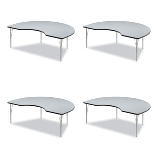 Correll® Adjustable Activity Tables, Kidney Shaped, 72" x 48" x 19" to 29", Gray Top, Black Legs, 4/Pallet (CRL4872TF1595K4)