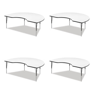 Correll® Markerboard Activity Table, Kidney Shape, 72" x 48" x 19" to 29", White Top, Black Legs, 4/Pallet (CRL4872DE80954P)