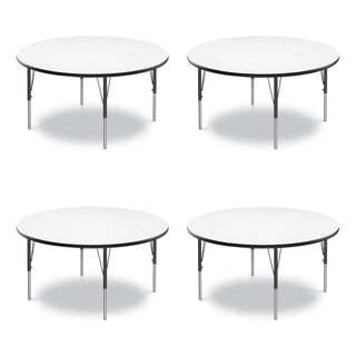 Correll® Dry Erase Markerboard Activity Tables, Round, 42" x 19" to 29", White Top, Black Legs, 4/Pallet (CRL42DERD80954P)
