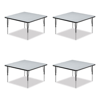 Correll® Adjustable Activity Tables, Square, 48" x 48" x 19" to 29", Gray Top, Black Legs, 4/Pallet (CRL4848TF1595K4)